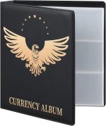 MUDOR Currency Album, 90 Pockets Banknote Collection Book for Bills | Black,Premium PU Dollar Bill Holders for Collectors, Paper Money Sleeves Supplies - Image 2