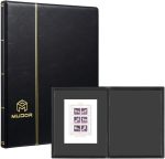 MUDOR Stamp Albums for Collectors, 1 Pockets Stamp Collection Book | 10 Sheets Stamp Pages, Black Stamp Collecting Supplies Starter Kit, Full Sheet Stamp Binder - Image 2