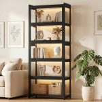 Magshion Display Cabinet with Acrylic Doors, 67.5" Tall, Black | Full 4-Side Transparent Display Case, 5 Tier Curio Cabinet for Collectibles, Books, Figures, Storage Cabinet for Bedroom - Image 2
