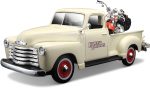 Maisto Harley-Davidson 2001 FLSTS Heritage Springer & 1950 Chevy 3100 Diecast Vehicle (1:24 Scale) - Image 2