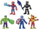 Marvel Super Hero Adventures 5-Inch Action Figure 5-Pack, Includes Captain America, Spider-Man, 5 Accessories (Amazon Exclusive) - Image 2
