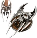 Masters Collection – Fantasy Claw Display Knife – Black and Satin Finish Stainless Steel Blades, Cast Metal Skull, Includes Wood Display Stand, Collectible, Self Defense – MC-2091, 13-Inch - Image 2