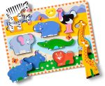 Melissa & Doug Safari Wooden Chunky Puzzle (8 pcs), Educational Screen Free Activity for Toddler, Preschoolers and Kids Ages 2+ - FSC Certified - Image 2