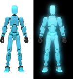 MerryXD T13 3D Action Figure,Assembly Completed Dummy Nova Titan Lucky 13 Action Figure 3D Printed Multi-Jointed Movable Toy Grow in The Dark Blue - Image 2