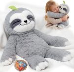 Mewaii Weighted Stuffed Animals Sloth Plush, Heatable Coolable, 4 lb, 20in | Mom's Choice Award, Microwaveable Inner Pad, Huggable Sloth Plushies, Cozy Gift for Kids & Adults - Image 2