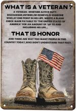 Military Decor What Is A Veteran Metal Signs Army Decor Veteran Sign Military Decorations Army Stickers for Home Office Club Bar Man Cave 16x12 Inch - Image 2