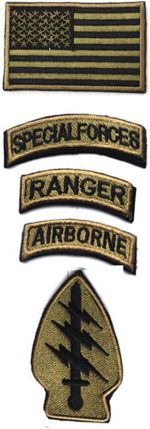 Military Patches, Tactical American Flag Patches Special Forces Ranger Airborne Badges 5 Pieces Hook and Loop Embroidered Morale Patch (Army Green) - Image 2