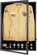 Military Uniform Display Case - Police Uniform Display Case Black | 26×37 Lockable Wall Mount Cabinet with UV Protection Acrylic Door Wood, wall Mount,Shatterproof Plexiglass - Image 2