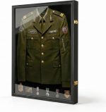 Military Uniform Shadow Box Uniform Display Case Black 1PC | Built-in Hanger, UV Protection Acrylic, XXL Size, Wall Mount, Fits Police Navy Officer Uniform & Sport Shirt - Image 2