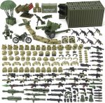 Military Weapon Pack 325 PCS Army Brick Accessories Oliver Green | Shipping Cargo Container, Helmets, Armors, Gear, Equipment, Building Block Toy for Kids, Compatible with Soldier Figures - Image 2