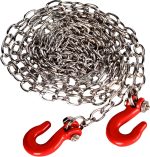 Mini Metal Trailer Chain with Tow Hook Decoration High-Simulation Metal Tow Hook 100cm Chain Kit for 1/10 Scale RC Crawlers Compatible with Traxxas TRX4, Axial SCX10 Series – Off-Road Recovery - Image 2