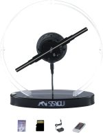 Missyou 11.8'' 3DHologramFan - Customizable Logo, Bluetooth & WiFi Control, 700+ Video Library, Remote & Acrylic Cover for Advertising & Events - Image 2