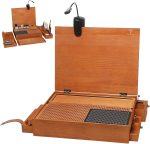 Model Building Station, Portable Hobby Workbench with Tool Storage | Solid wood hobby station with dust collection, cutting mat, tool holders for model, miniatures & scale model assembly - Image 2