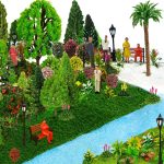 Model Scenery Kit, 47pcs, Painted Figures, Model Train Scenery, Miniature Trees, Model Trees, Model Grass Mat for Miniature Scene Landscape - Image 2
