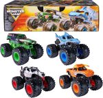 Monster Jam All Stars Monster Trucks, 1:64 Scale Die-Cast Vehicles 4-Pack | Official Grave Digger, Megalodon, Dalmatian & El Toro Loco, Real BKT Tires, Pretend Play Gifts for Kids & Collectors Ages 3+ - Image 2