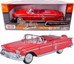 Motor Max 1:24 W/B American Classics 1958 Chevrolet Impala Convertible Diecast Vehicle for unisex-children, Red - Image 2