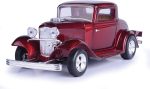 MotorMax American Classics 1932 Ford Coupe 1/24 Scale Diecast Model Car Red - Image 2