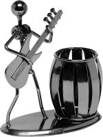 MyGift Guitar Pen Holder Desk Office Decor Gift For Men | Guitar Inspired Design, Music Theme Accent, Desktop Organization, Office Styling, Unique Gift For Musicians - Image 2