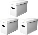 NUMINA 3 Pack Comic Book Storage Boxes Short Box Organizer for Collectors | 150-175 Comics Capacity, Reinforced Handles, Stackable Design, Heavy-Duty Cardboard, Easy Assembly, Acid-Free - Image 2