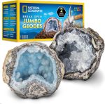 National Geographic Break Open 2 Jumbo Geodes Science Kit for Kids | 2 Large Natural Geodes, Real Crystals Inside, Safety Goggles, Break-Open Geology Activity, Earth Science, Birthday Gift - Image 2