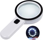 Nazano Magnifying Glass with 12 LED Lights for Senior Reading, 10X | Ultra-clear Handheld Reading Magnifier for Seniors, Macular Degeneration, Close Work, Coins & Pill Bottles - Image 2