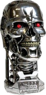 Nemesis Now Terminator 2 T-800 Head Box, Hand-Painted Resin, Official Movie Merchandise, Glowing Red Eyes, Hidden Storage Compartment, 21cm - Image 2