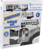 New York MTA New York City 3 Pc. Battery Operated Train Set with Track ,39" X 25",Silver - Image 2