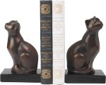 Newman House Studio Cat Bookends - 2.8 LBS Decorative Book Ends for Shelf | Unique Gifts Bookend for Books Heavy Duty Book Stopper for Shelf Office Desk Magazine Stand Organizer 4.25x2.75x6.75 in - Image 2