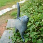 Newman House Studio Garden-Statues Cat-Figurines Home Garden Decor - Farmhouse Backyard Polyresin Kitten 7.6L x 4W x 14.5H inch - Image 2