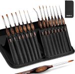 Nicpro Miniature Paint Brushes - 15PCS Model Paint Brush Set with Nylon Case for Acrylic Oil Watercolor, Micro Detail Paint Brushes for Model, Miniature Painting, Fine Detailing, Paint by Numbers - Image 2