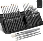 Nicpro Miniature Paint Brushes Dry Brush, 20PCS Model Paint Brush Set | For Acrylic, Oil, Watercolor, Detail Paint Brushes for Model, Miniature Painting & Paint by Numbers, with Nylon Brush Case - Image 2