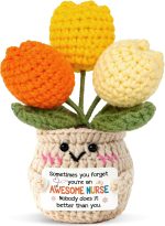 OASSIE Nurse Gifts for Women - Crochet Tulip - Nurse Appreciation Gifts | Emotional Support, Thank You Gift, Positive Crochet, Handmade Keepsake, Soft Yarn Texture, Home Office Decor - Image 2