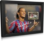 ORIMAMI Signed Ronaldinho Soccer Fans Collectible Framed Photo 8x6 Inches | with 1x35mm Film Mini Cell Display, Great Room Decor Gift for Birthday Christmas - Image 2