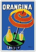 Orangina Sparkling Soda - Umbrella Ad Poster Print | Vintage Advertising Poster, by Bernard Villemot, c.1984, poster print, unframed, 13 x 19 in - Image 2