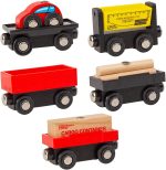 Orbrium 5 Cargo Train Car Set for Wooden Railway Fits Thomas the Tank Engine Chuggington Brio - Image 2