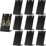 PH PandaHall 10pcs Acrylic Earring Holder Black Earring Display Stands L-shape Ear Organizer Dangling Earring Stands for Earring Necklace Jewelry Shows Retail Photography Props, 1.7x1.4x3 inch - Image 2