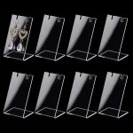 PH PandaHall 10pcs Acrylic Earring Holder Single Pair L-Shape Jewelry Displays Stand Earring Organizer for Jewelry Dangling Slant Back Display Props Show Retail Store Marketing 1.3x1.7x3 Inch - Image 2