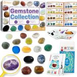 PIBEX Gemstone Collection - 16 PCS Polished Gems & Crystals (1-Inch / 2-3 cm), STEM Geology Kit with Guidebook, 54 ID Cards & Transparent Display Case, Rock Science Gift for Kids Ages 6+ - Image 2