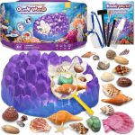 PIBEX Ocean Fossil Dig Kit, Dig up 20+ Real Shells & Seasnails, STEM Educational Activity Set Sea Creatures Excavation Toy for Kids, Marine Biology Geology Science Kit, Gift for Boys and Girls Age 6+ - Image 2