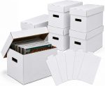 PIT66 5 Pcs Comic Book Storage Boxes, Holds 150-175 Comics Each, | Collapsible, Stackable, Moistureproof, White, 15.83"L x 11.42"W x 7.87"H - Image 2