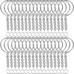 Paxcoo 50Pcs Keychains with Chain and 50 Pcs Jump Rings, Keychain Rings Kit Findings Bulk for Keychain Making Supplie DIY Crafts - Image 2