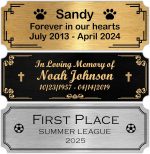 Personalized Engraved Name Plate 3" x 1" – Custom Metal Label for Trophy, Picture Frame, Plaque, Urn, Shadow Box – Silver, Gold, or Black – Self Adhesive Backing – Custom Text Laser Engraved - Image 2