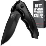 Pocket Knife for Men - Sharp Folding Blade, Glass Breaker, Pocket Clip - Camping Gear for EDC, Survival - Kitchen Knives & Accessories, Cake Knives 6495 B - Image 2
