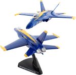 Postage Stamp F/A-18C Hornet Blue Angels – 1/150 Scale Die-Cast Metal Jet Model with Display Stand – Officially Licensed US Navy Collectible Aircraft for Adults Ages 14+ - Image 2