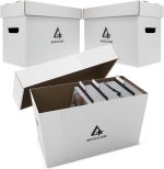 Premium Short Comic Book Storage Box Organizer with Lid | Thick Cardboard Comic Storage Box For Collectibles Fits 150-175 Current/Silver Age, Heavy Duty & Stackable. - Image 2