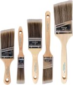 Pro Grade Paint Brushes, Paint Brush Set for Walls, Trim & Stain, 5-Piece | Interior & exterior | Cabinets, doors, furniture, decks | For latex & oil-based | Synthetic bristles, Softwood handles - Image 2