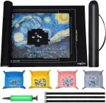 Puzzle Mat Roll Up for 1500 Pieces, Felt Puzzle Board Alternative Gift Set with 4 Sorting Trays and Inflatable Tube, Premium Puzzle Saver Mat for Storage, Portable Puzzle Rolling Mat - Image 2