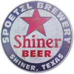 QMARK Metal Wall Decor, Shiner Beer Sign, 12 Inch Vintage Retro Round Tin | Shiner Texas SPOETZL Brewery - Image 2