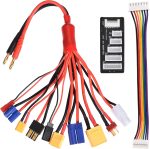 RC Lipo Battery Charger Adapter Connector Splitter Cable, 10 in 1 Convert Wire to 4.0mm Banana Plug with 2-6S Charge Balance Board for TRX, T-Plug, Tamiya, Futaba, JST, XT90, XT60, XT30, EC3, EC5 - Image 2