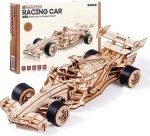 ROKR 3D Wooden Puzzle 1:18 Scale Formula Racing Cars, Wind up Toys Model Car Kits for Adults to Build, Ideal Hobby Gift for Boys and Men Desk Decor Display - Image 2